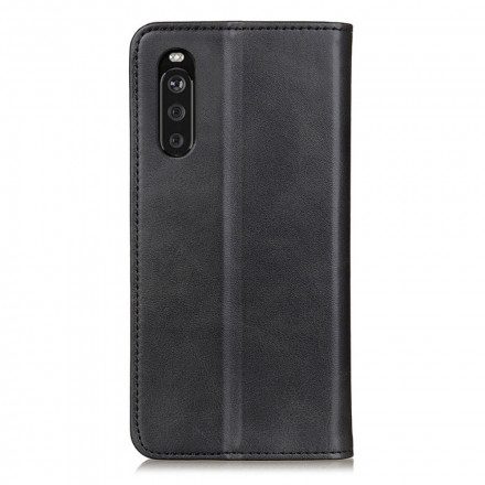 Folio-fodral För Sony Xperia 10 III Läderfodral Elegance Split Läder