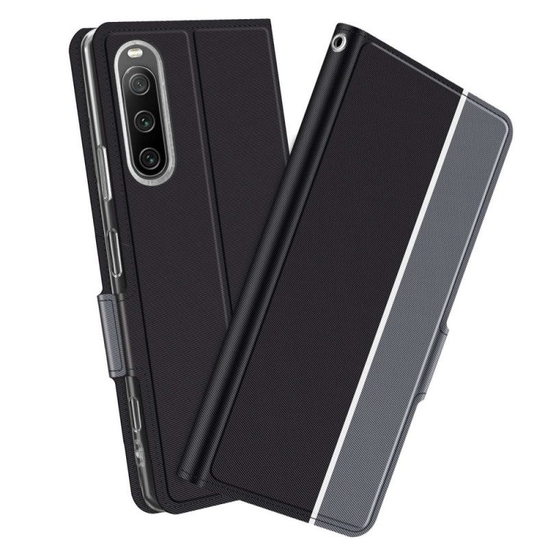 Folio-fodral För Sony Xperia 10 IV Läderfodral Bicolor Baiyu