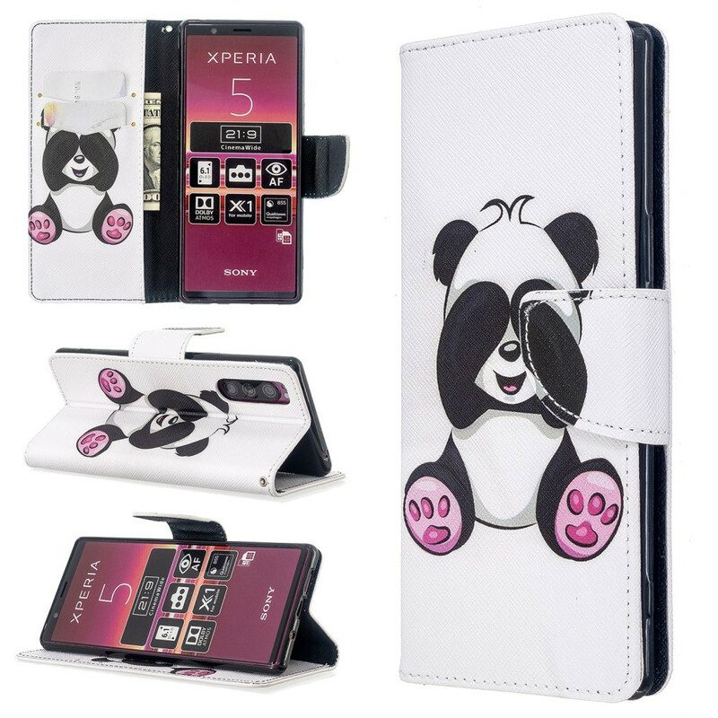 Folio-fodral För Sony Xperia 5 Panda Kul