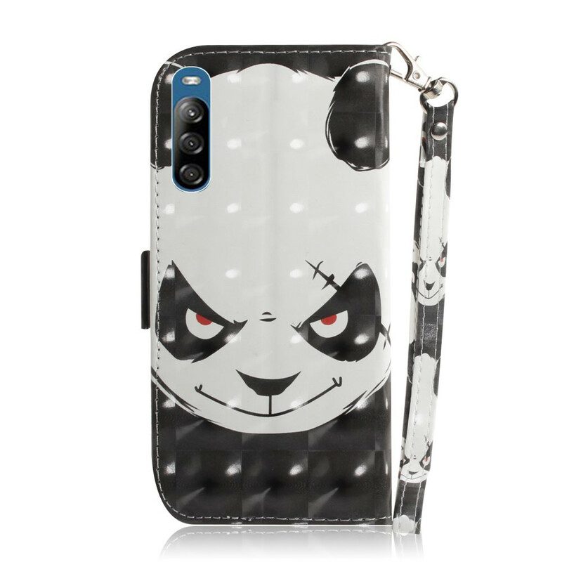 Folio-fodral För Sony Xperia L4 Med Kedjar Arg Panda Med Rem