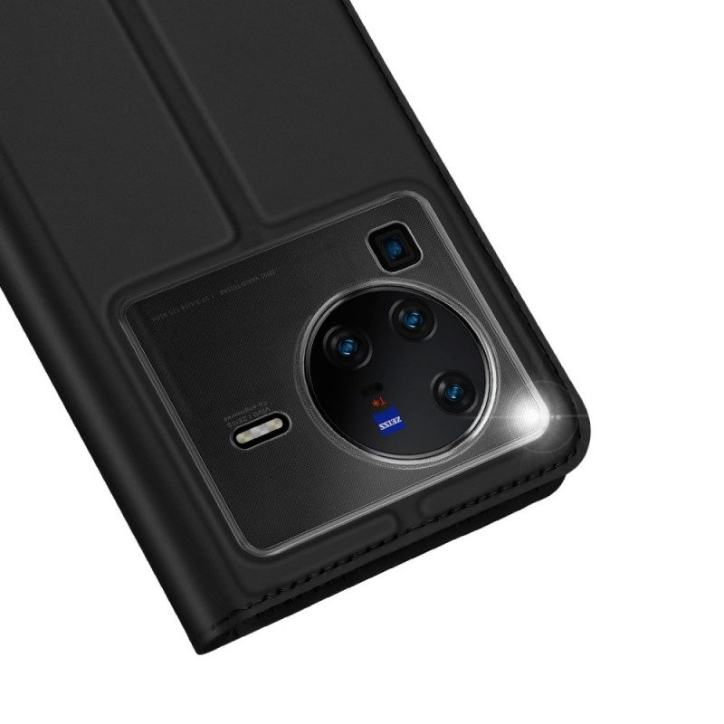 Folio-fodral För Vivo X80 Pro Läderfodral Skin-pro Series Dux Ducis