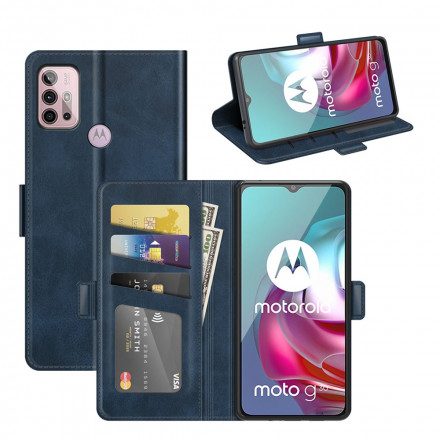 Läderfodral För Moto G10 / G30 Folio-fodral Dubbel Klaff