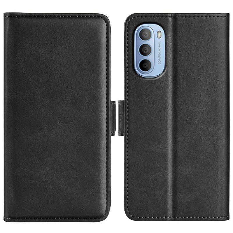 Läderfodral För Moto G31 / Moto G41 Folio-fodral Dubbel Klaff