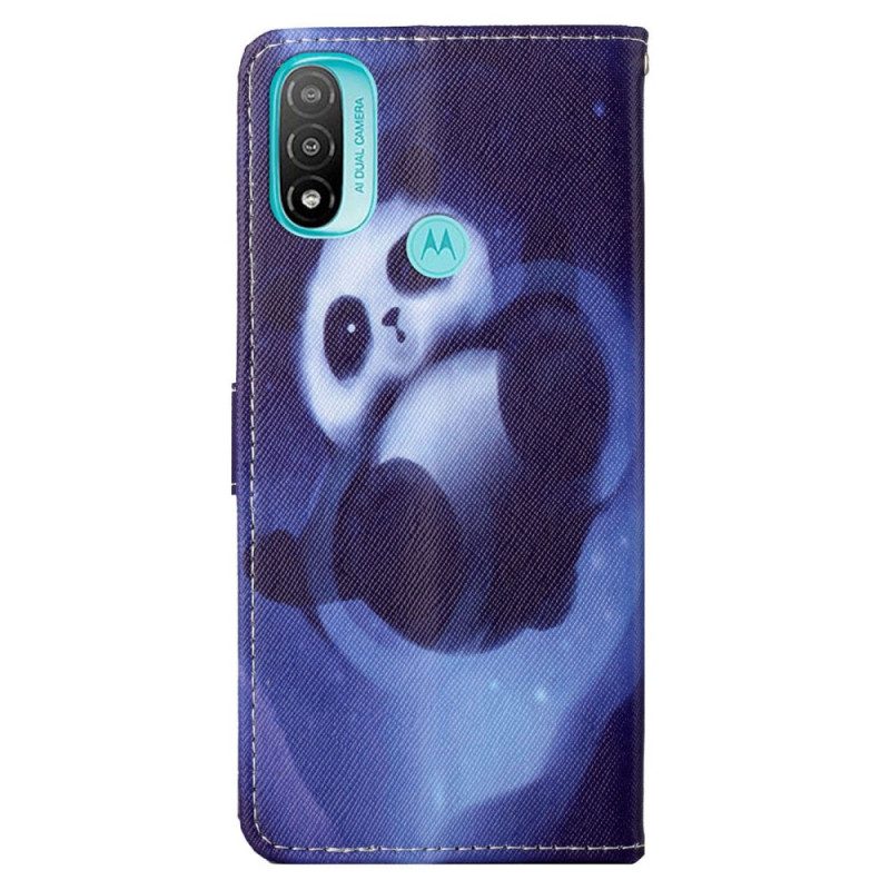 Läderfodral För Moto G71 5G Med Kedjar Thong Space Panda