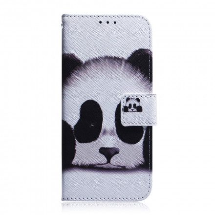 Läderfodral För Motorola Edge 20 Panda Ansikte