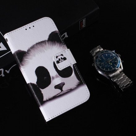 Läderfodral För Motorola Edge 20 Panda Ansikte