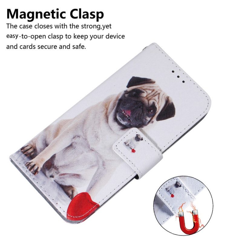 Läderfodral För OnePlus 10 Pro 5G Mopshund