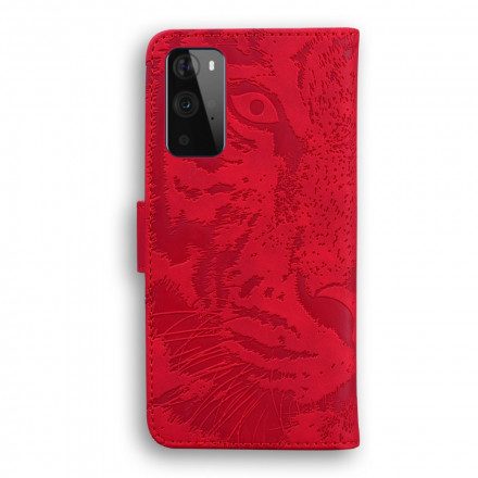 Läderfodral För OnePlus 9 Pro Tiger Face Print