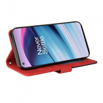 Läderfodral För OnePlus Nord CE 5G Signatur Tvåfärgat Konstläder
