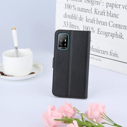 Läderfodral För Oppo A94 5G Med Kedjar Geo Konstläderrem