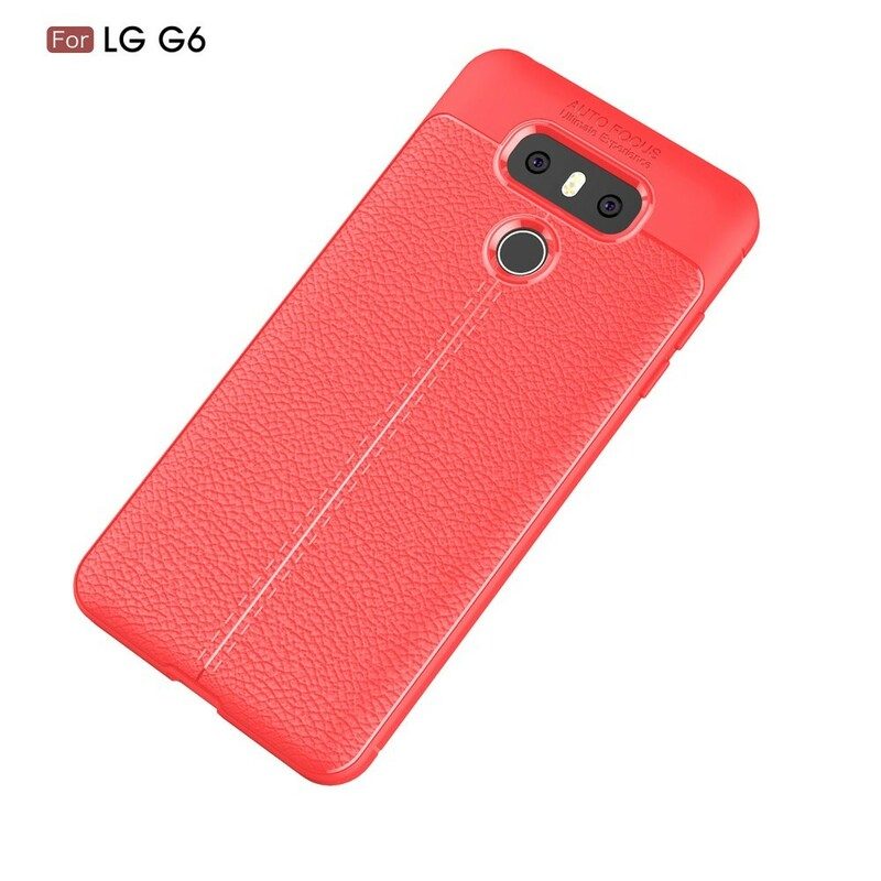 Mobilskal För LG G6 Double Line Litchi Lädereffekt