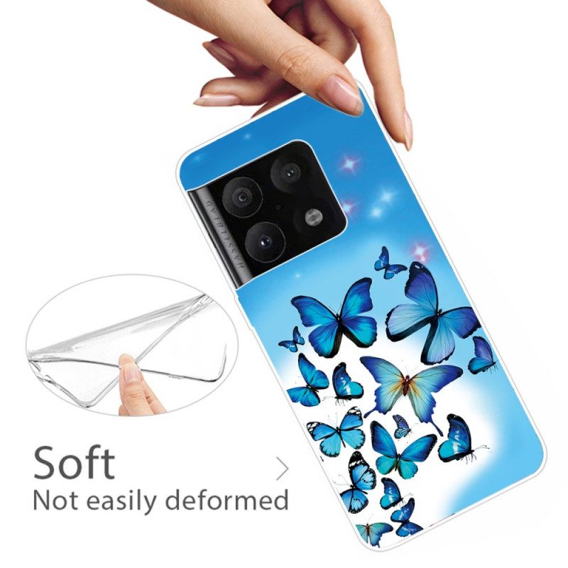 Mobilskal För OnePlus 10 Pro 5G Flight Of Blue Butterflies