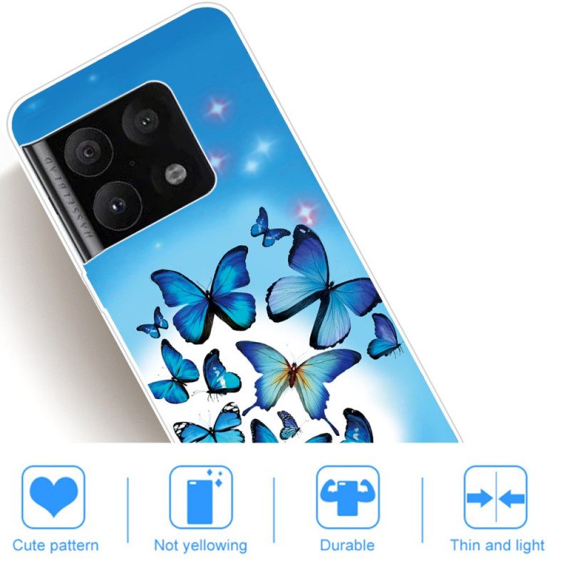 Mobilskal För OnePlus 10 Pro 5G Flight Of Blue Butterflies