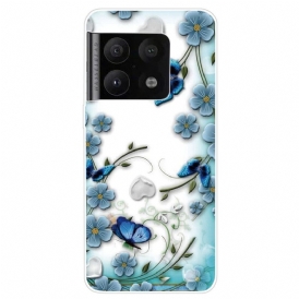 Mobilskal För OnePlus 10 Pro 5G Retro Fjärilar Och Blommor