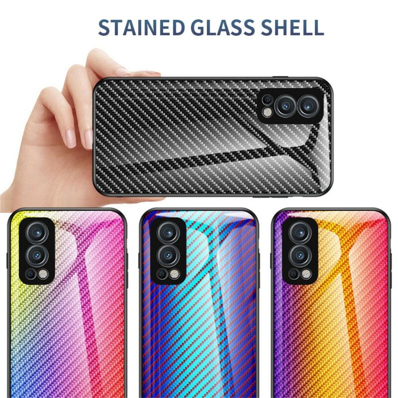 Mobilskal För OnePlus Nord 2 5G Kolfiberhärdat Glas