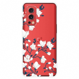 Mobilskal För OnePlus Nord 2 5G Vita Blommor