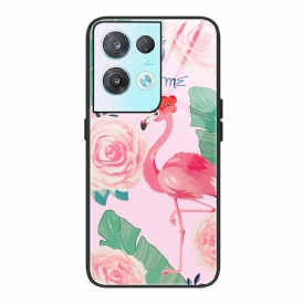 Mobilskal För Oppo Reno 8 Pro Flamingo Härdat Glas