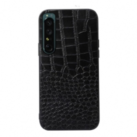 Mobilskal För Sony Xperia 1 IV Äkta Crocodile Texture Läder