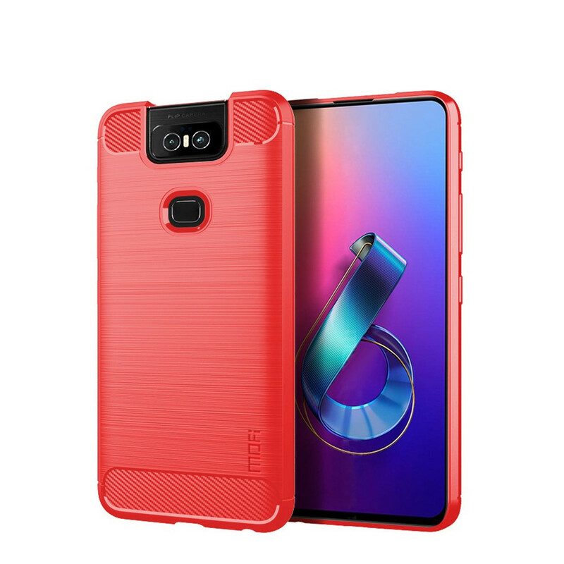 Skal För Asus ZenFone 6 Mofi Borstad Kolfiber