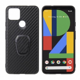 Skal För Google Pixel 4A 5G Carbon Fiber Ring-stöd