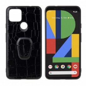 Skal För Google Pixel 4A 5G Crocodile Style Ring-stöd