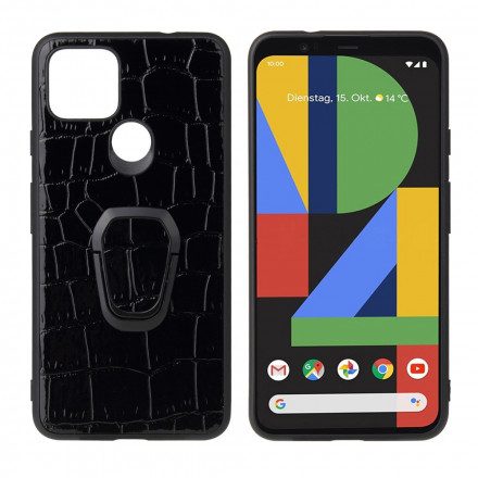 Skal För Google Pixel 4A 5G Crocodile Style Ring-stöd