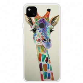 Skal För Google Pixel 4a Färgglad Giraff