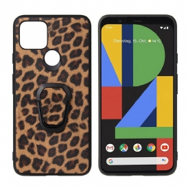 Skal För Google Pixel 5 Ringstöd I Leopardstil