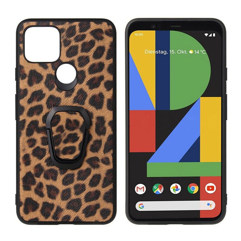 Skal För Google Pixel 5 Ringstöd I Leopardstil