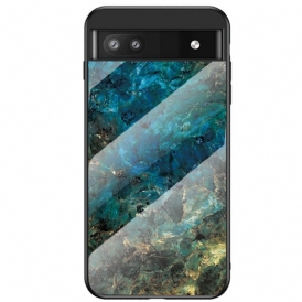 Skal För Google Pixel 6A Marmor Härdat Glas