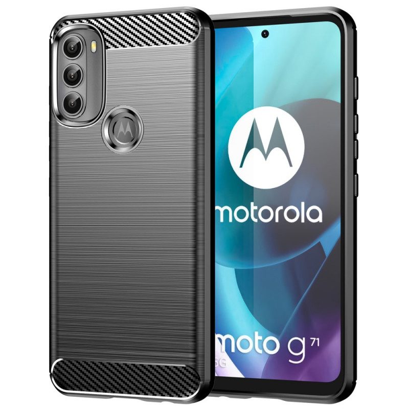 Skal För Moto G71 5G Borstad Kolfiber