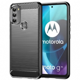 Skal För Moto G71 5G Borstad Kolfiber