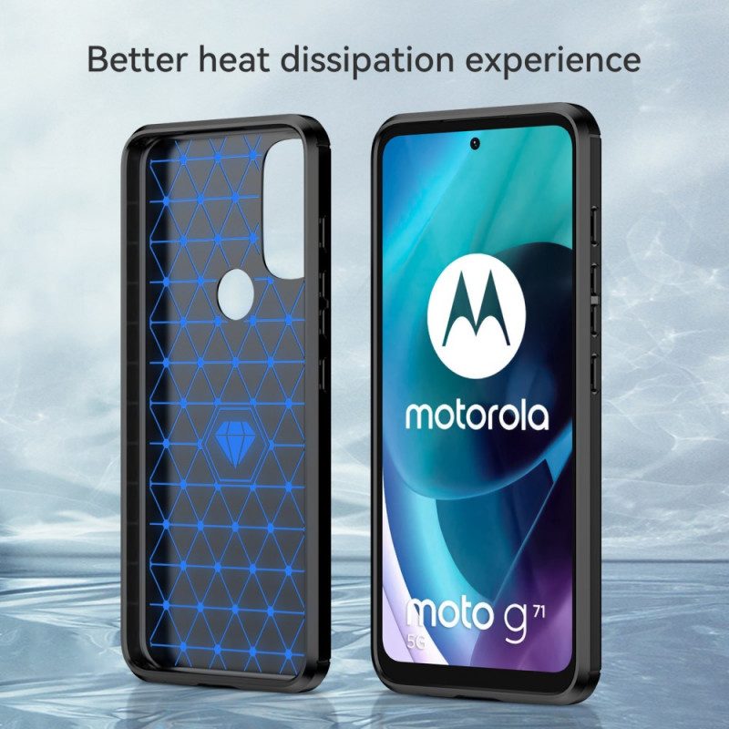 Skal För Moto G71 5G Borstad Kolfiber