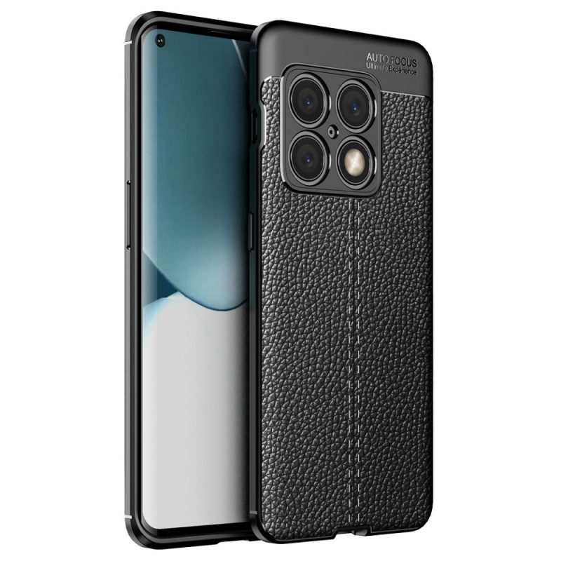 Skal För OnePlus 10 Pro 5G Double Line Litchi Lädereffekt