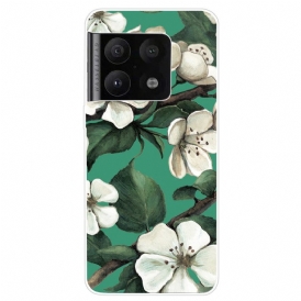 Skal För OnePlus 10 Pro 5G Målade Vita Blommor