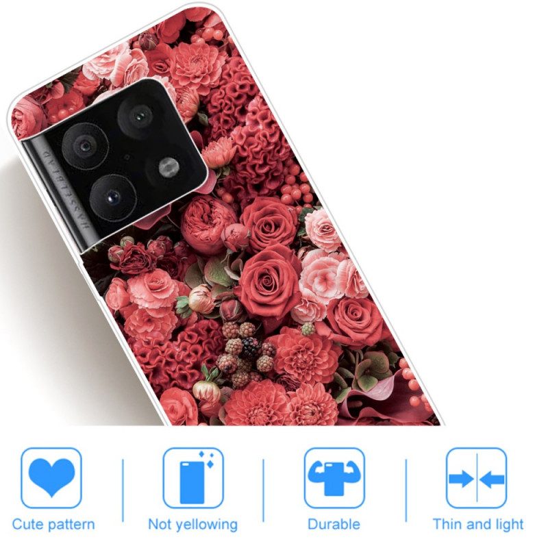 Skal För OnePlus 10 Pro 5G Rosa Blommor