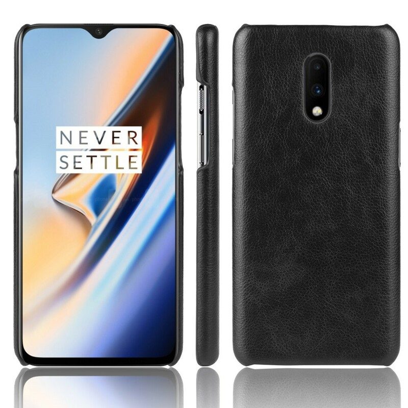 Skal För OnePlus 7 Performance Litchi Lädereffekt