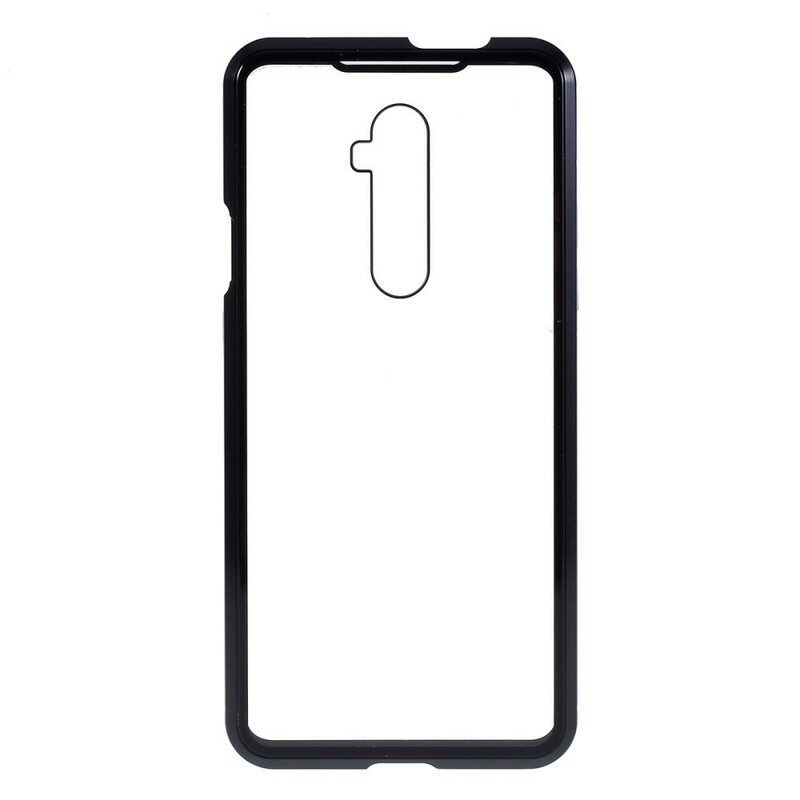 Skal För OnePlus 7T Pro Metallkanter Och Härdat Glas