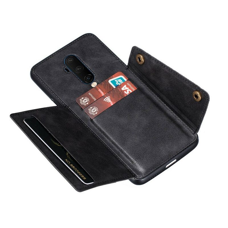 Skal För OnePlus 7T Pro Plånboksfodral Snap-plånbok
