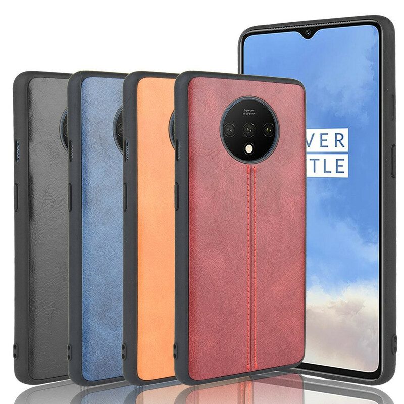 Skal För OnePlus 7T Stil Lädersömmar