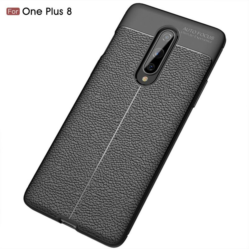 Skal För OnePlus 8 Double Line Litchi Lädereffekt