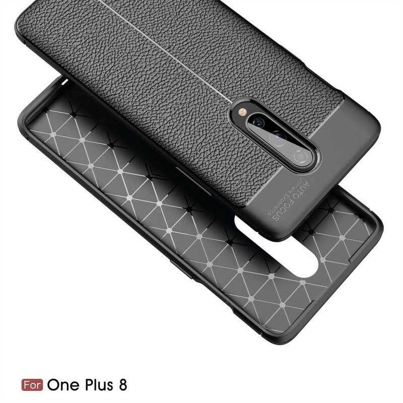 Skal För OnePlus 8 Double Line Litchi Lädereffekt