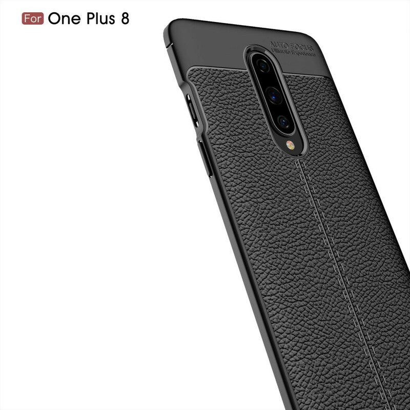 Skal För OnePlus 8 Double Line Litchi Lädereffekt