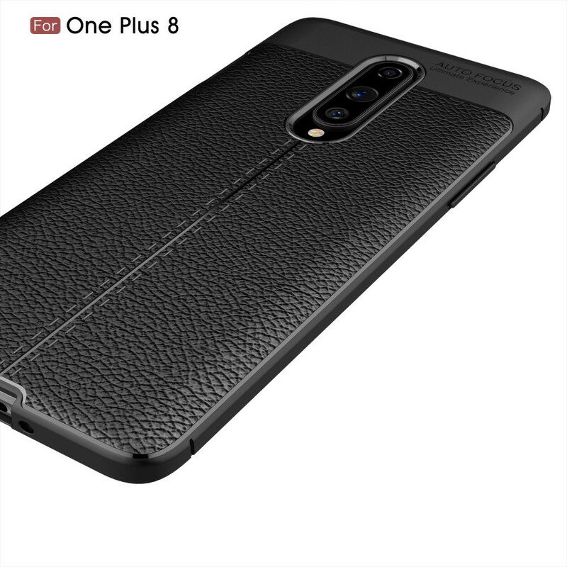 Skal För OnePlus 8 Double Line Litchi Lädereffekt