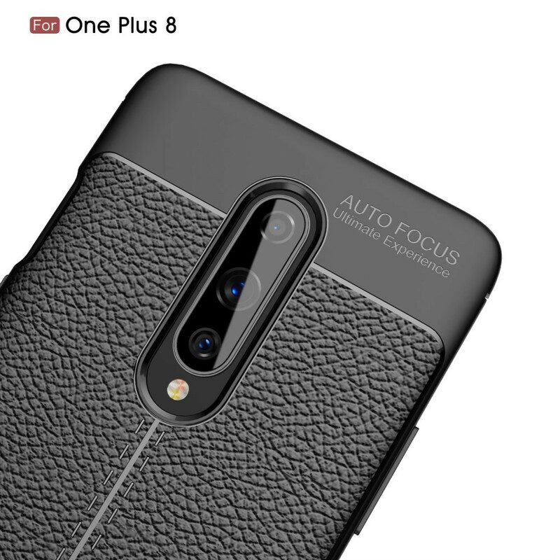 Skal För OnePlus 8 Double Line Litchi Lädereffekt