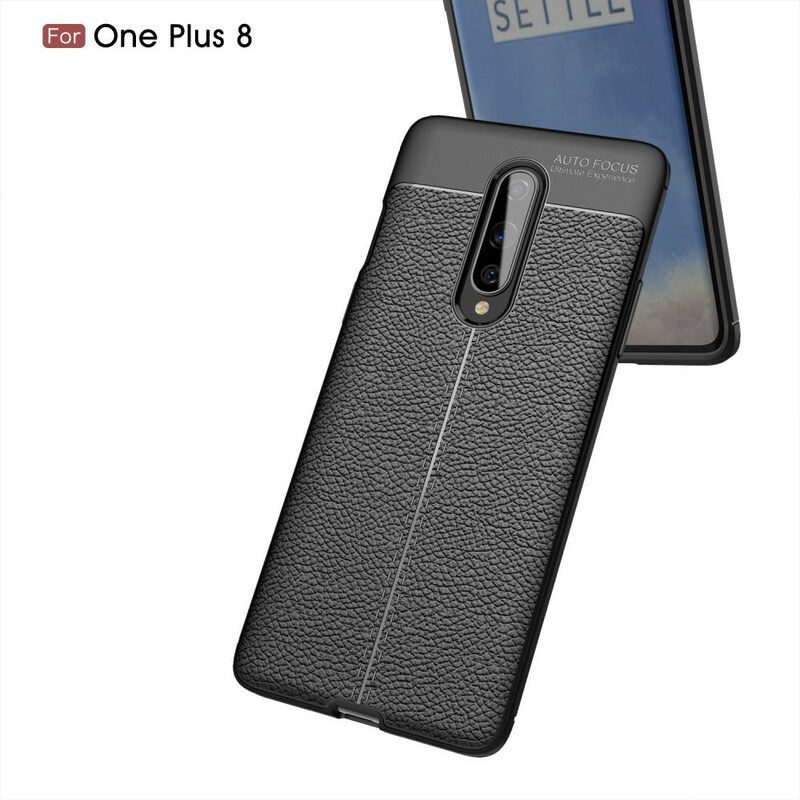 Skal För OnePlus 8 Double Line Litchi Lädereffekt