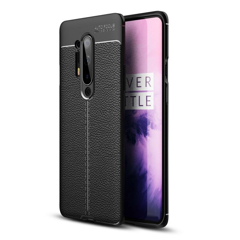 Skal För OnePlus 8 Pro Double Line Litchi Lädereffekt