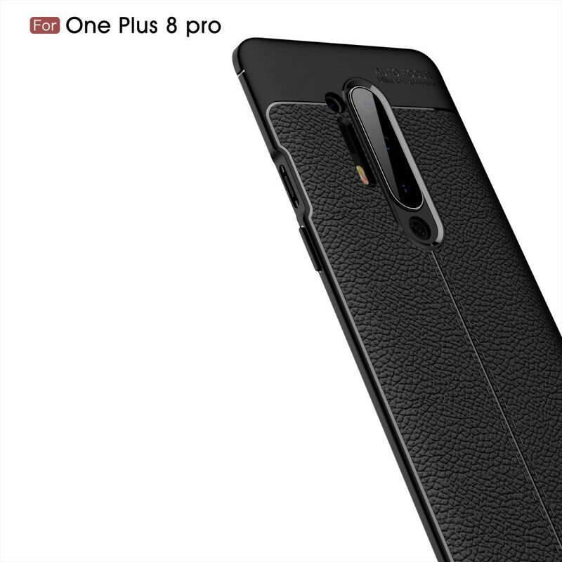 Skal För OnePlus 8 Pro Double Line Litchi Lädereffekt