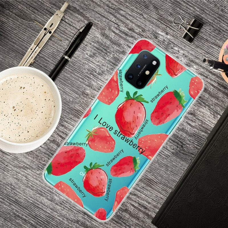 Skal För OnePlus 8T Strawberry / Jag Älskar Strawberry