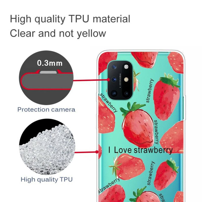 Skal För OnePlus 8T Strawberry / Jag Älskar Strawberry